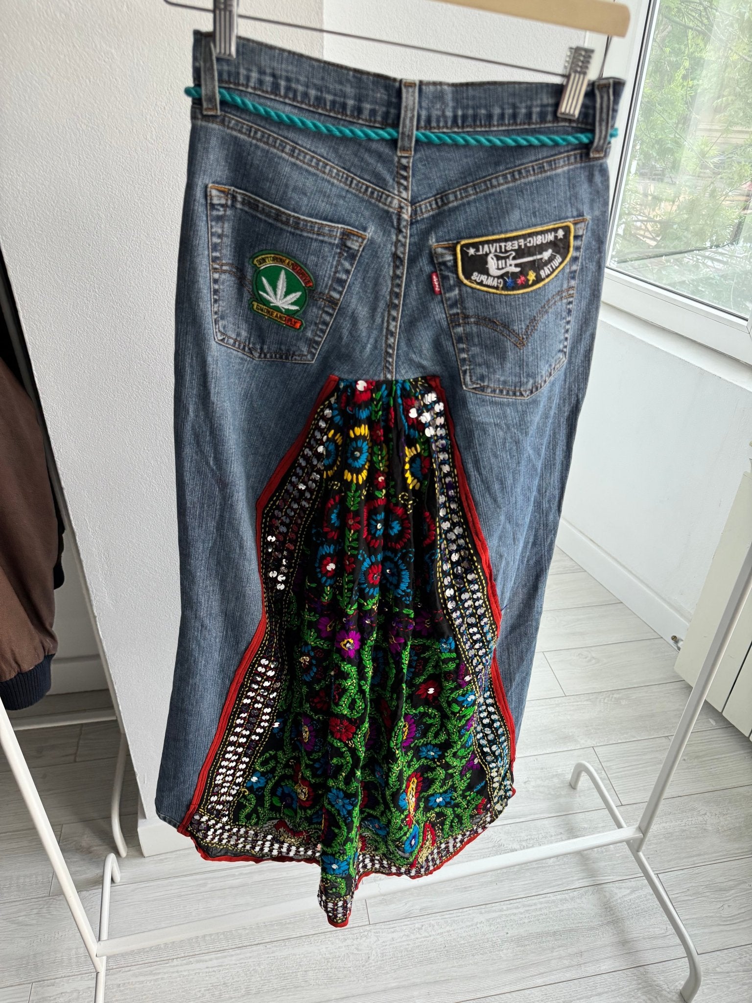 👖 Fustă Vintage Levi’s Reworked – XS/S Damă (Talie Ajustabilă) - anbracaminte