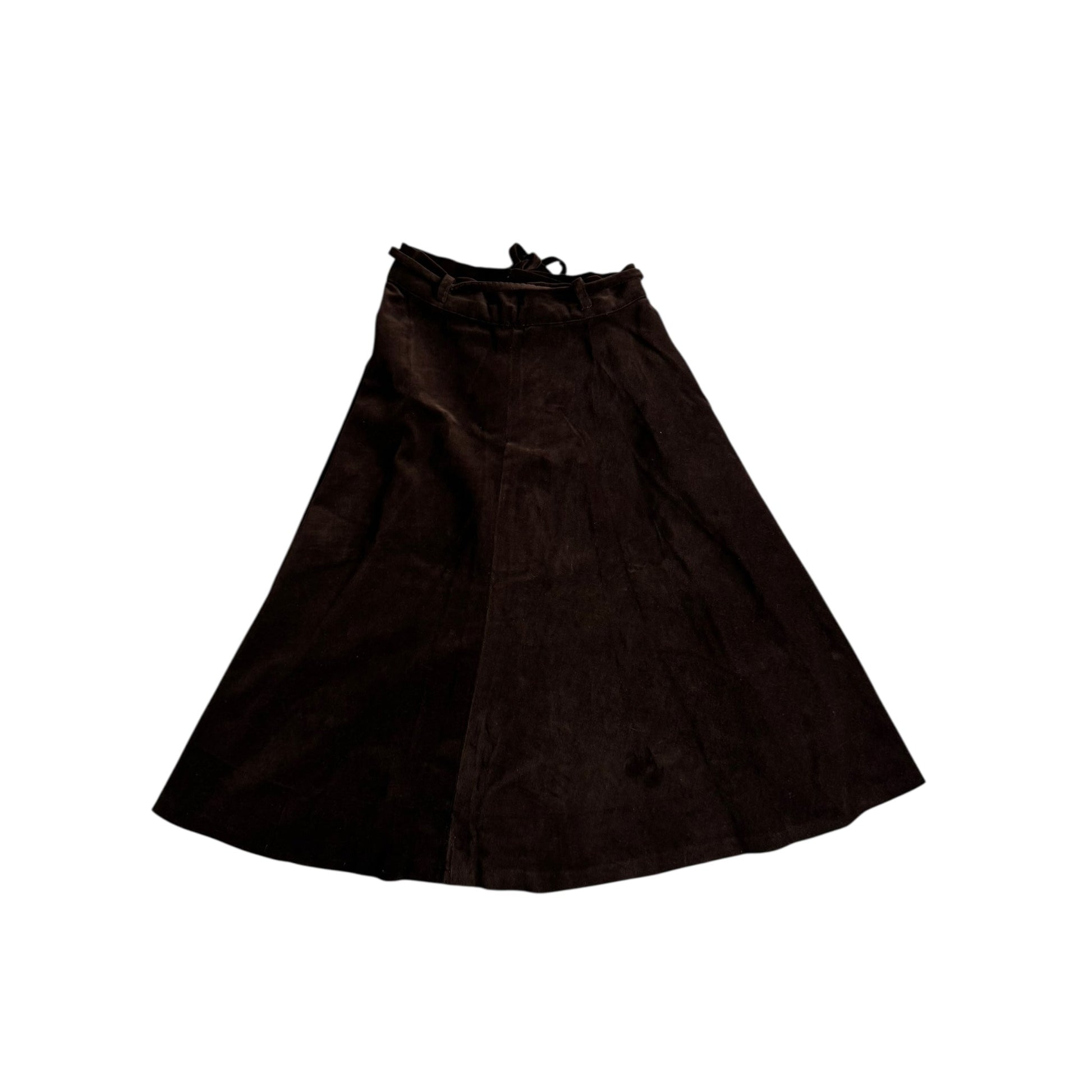 🤎 Fustă vintage maro din catifea – talie ajustabilă – XS–S - anbracaminte