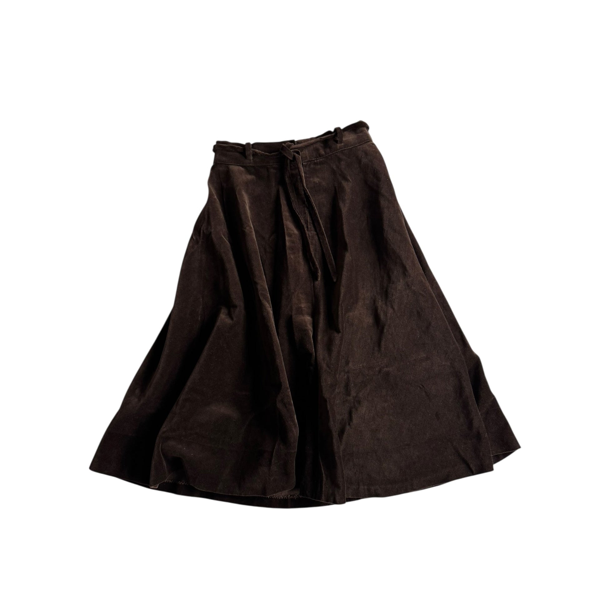 🤎 Fustă vintage maro din catifea – talie ajustabilă – XS–S - anbracaminte
