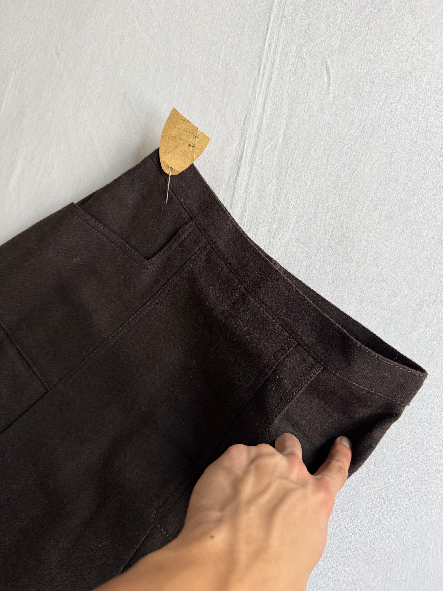 🧵 Fustă Vintage Maro Închis cu Buzunare Frontale (Mărime S - M) - anbracaminte
