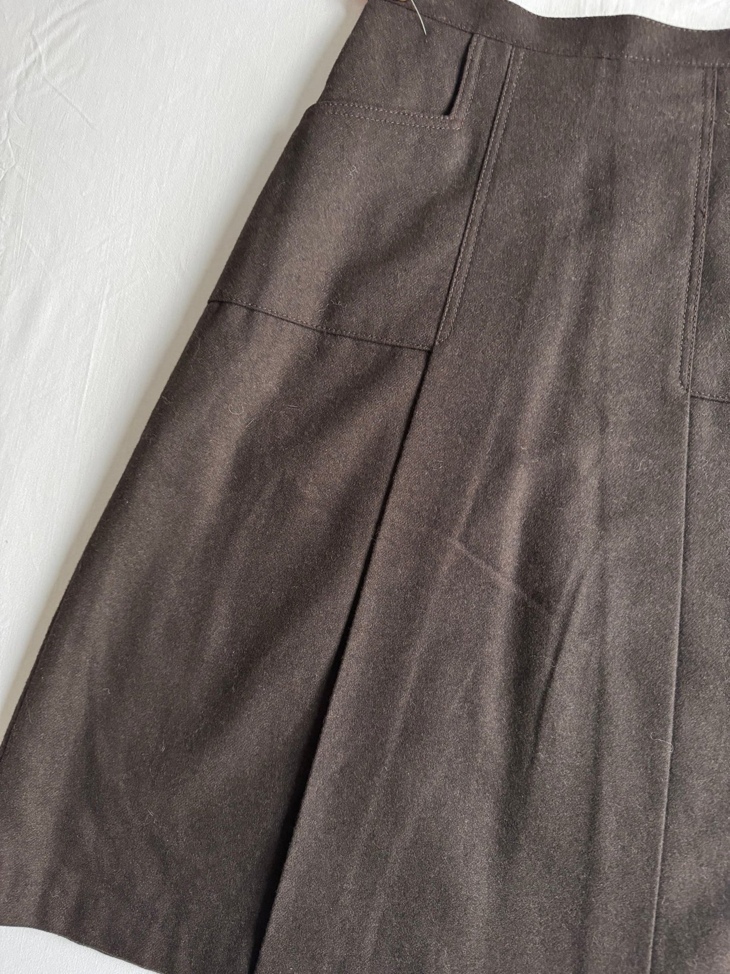 🧵 Fustă Vintage Maro Închis cu Buzunare Frontale (Mărime S - M) - anbracaminte
