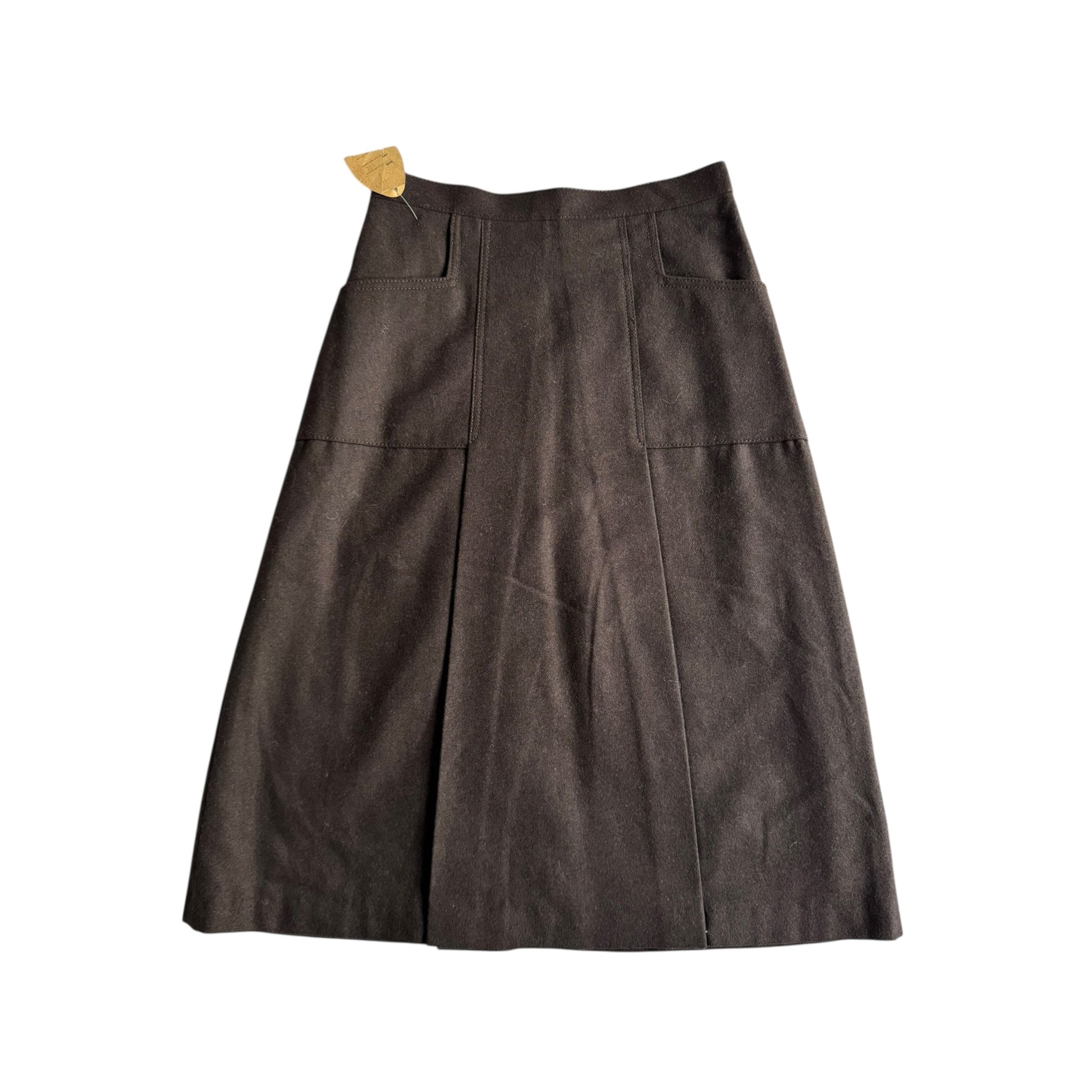 🧵 Fustă Vintage Maro Închis cu Buzunare Frontale (Mărime S - M) - anbracaminte