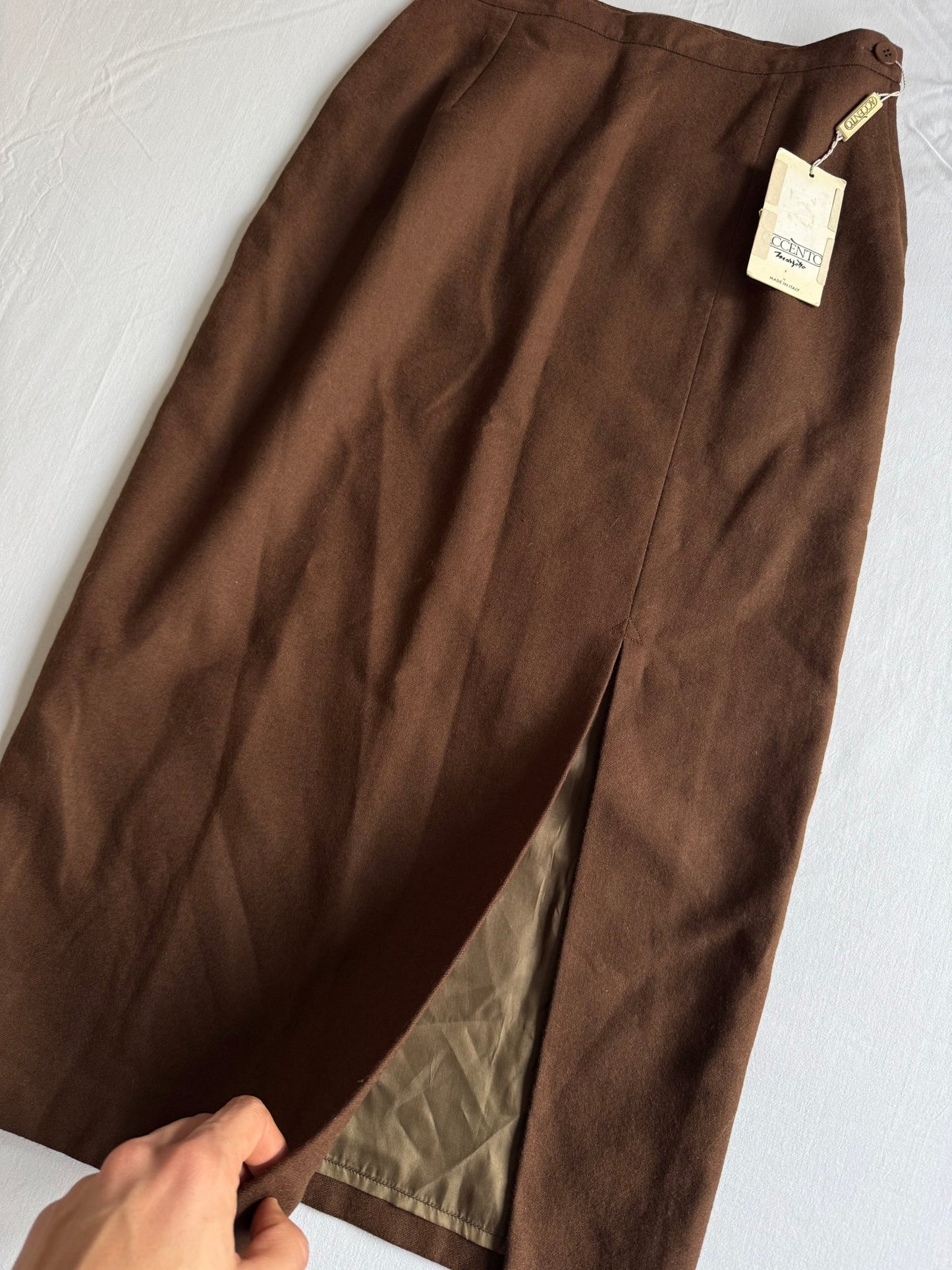 🧵 Fustă Vintage Maro / Lână (Mărime IT 42 - S/M) - anbracaminte
