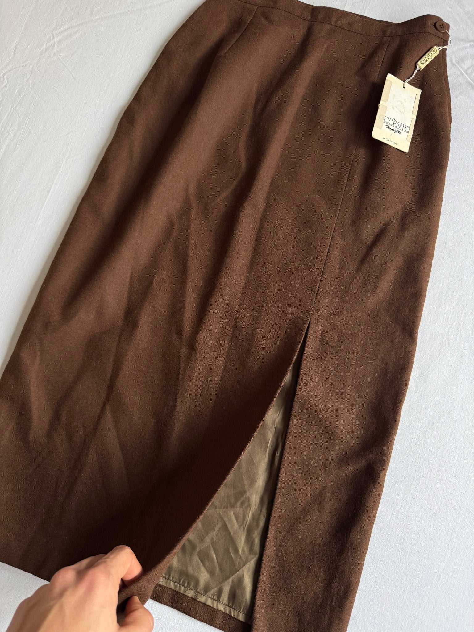 🧵 Fustă Vintage Maro / Lână (Mărime IT 42 - S/M) - anbracaminte