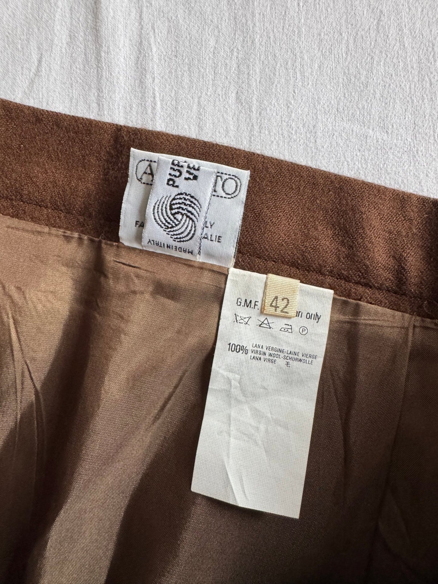 🧵 Fustă Vintage Maro / Lână (Mărime IT 42 - S/M) - anbracaminte
