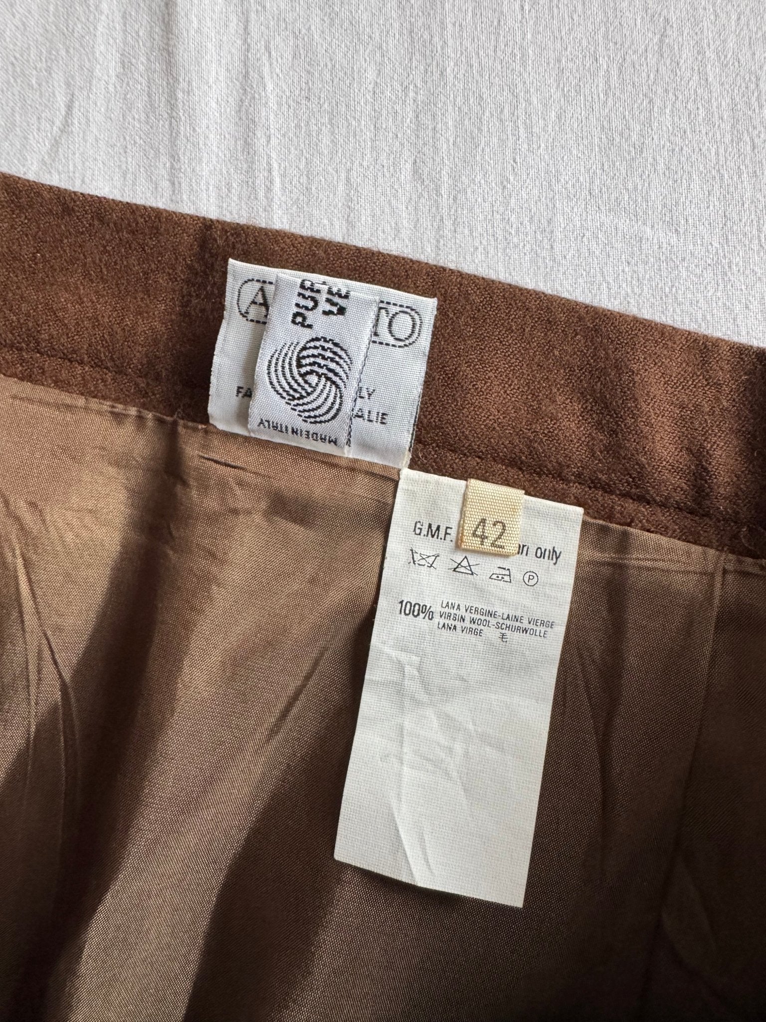 🧵 Fustă Vintage Maro / Lână (Mărime IT 42 - S/M) - anbracaminte