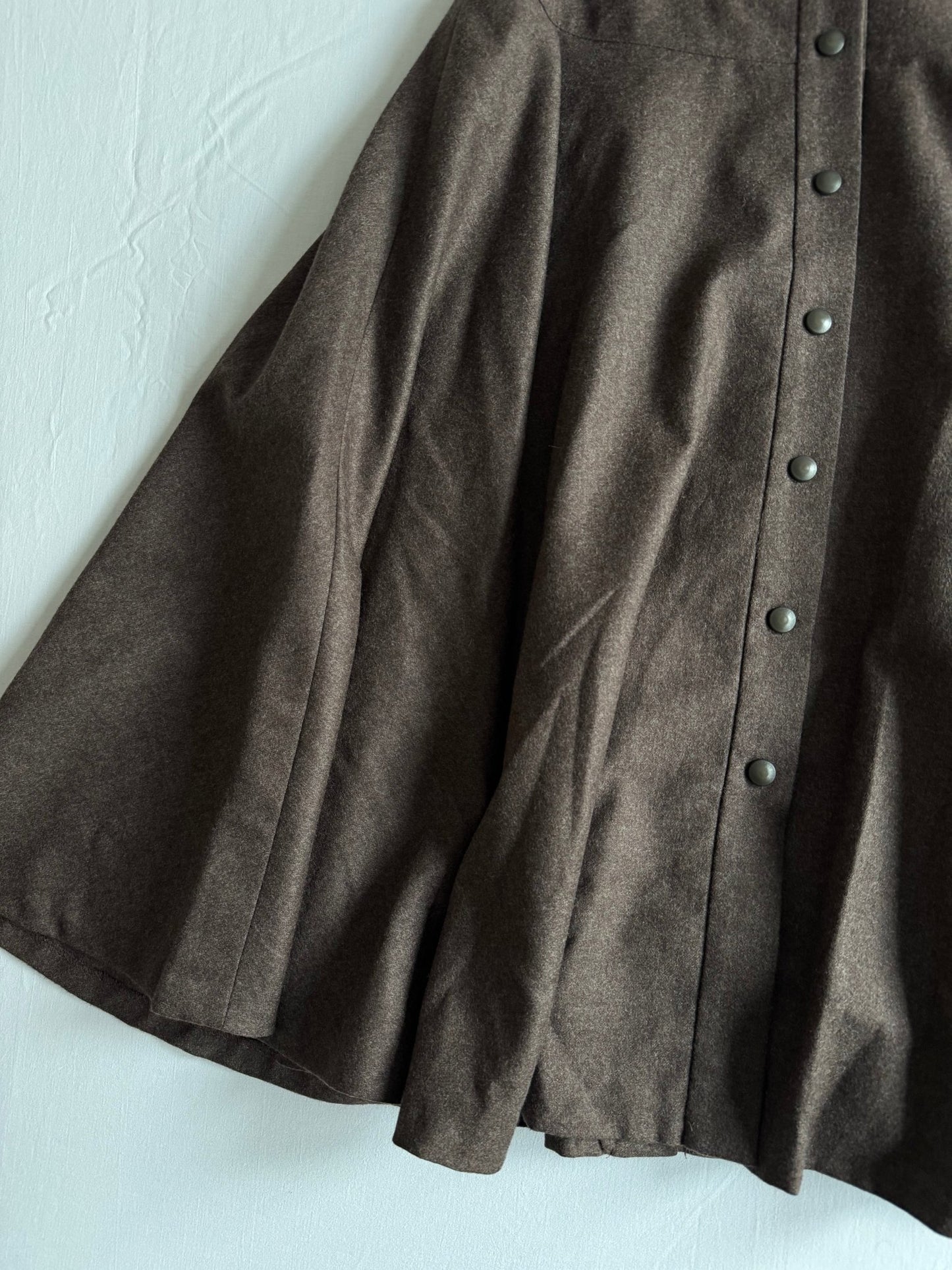 🤎 Fustă vintage maro plisată din 100% lână – mărimea IT 44 (M–L) - anbracaminte
