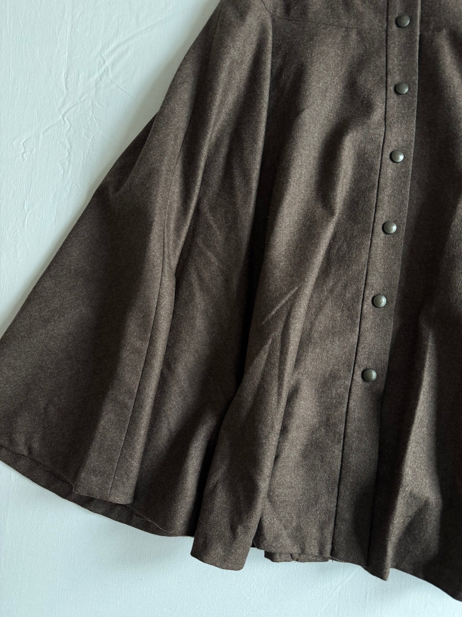 🤎 Fustă vintage maro plisată din 100% lână – mărimea IT 44 (M–L) - anbracaminte