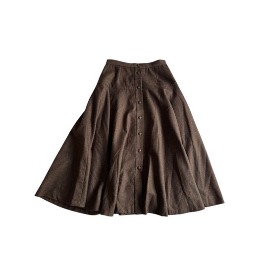 🤎 Fustă vintage maro plisată din 100% lână – mărimea IT 44 (M–L) - anbracaminte
