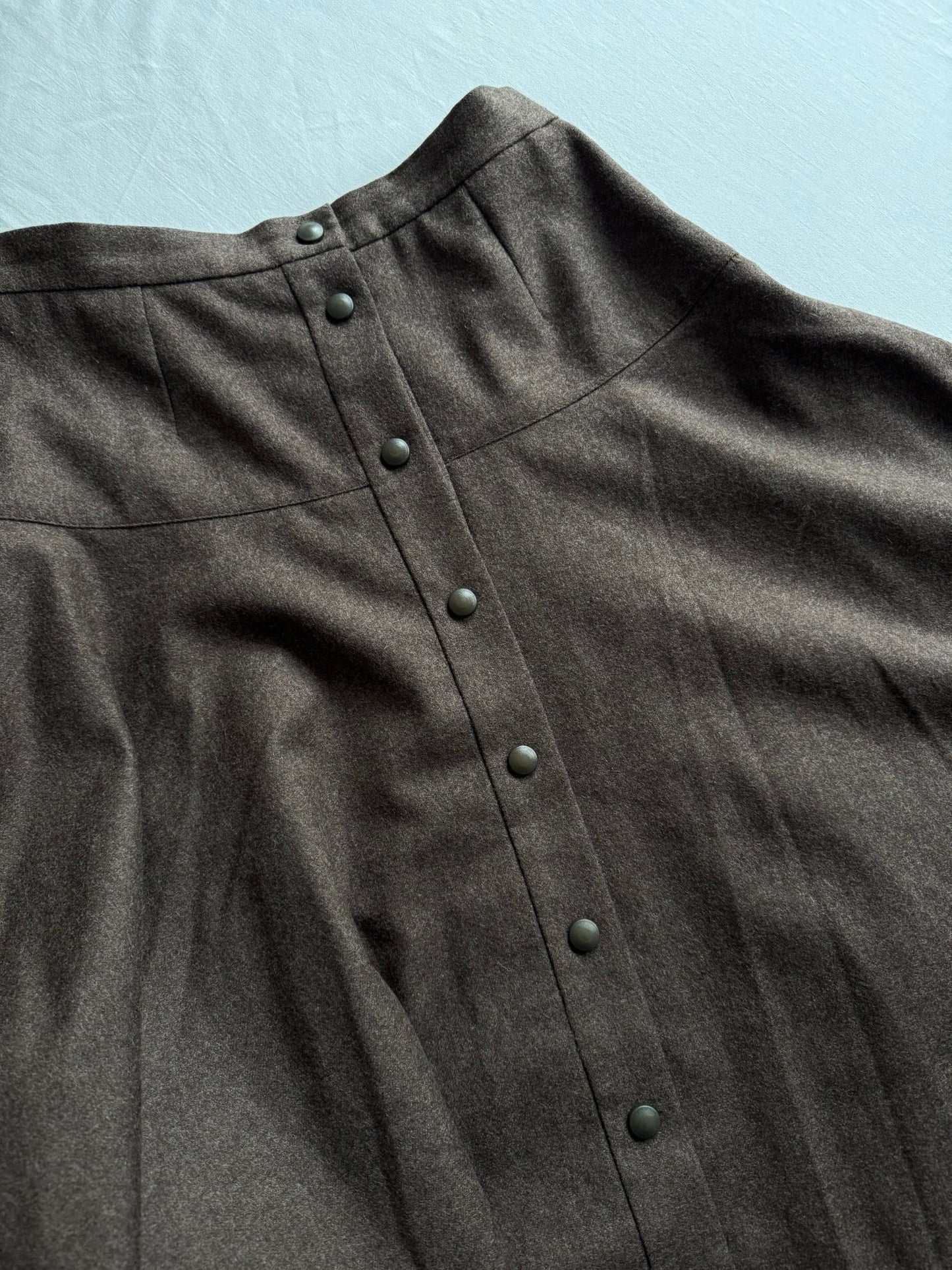 🤎 Fustă vintage maro plisată din 100% lână – mărimea IT 44 (M–L) - anbracaminte