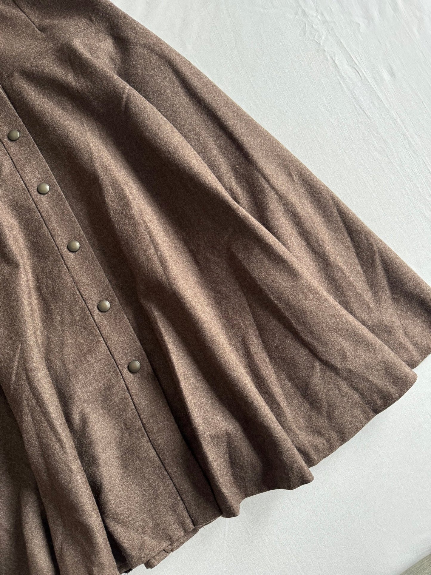 🤎 Fustă vintage maro plisată din 100% lână – mărimea IT 44 (M–L) - anbracaminte