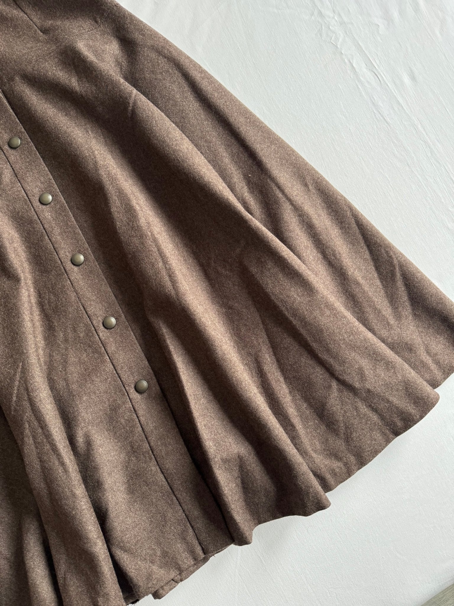 🤎 Fustă vintage maro plisată din 100% lână – mărimea IT 44 (M–L) - anbracaminte