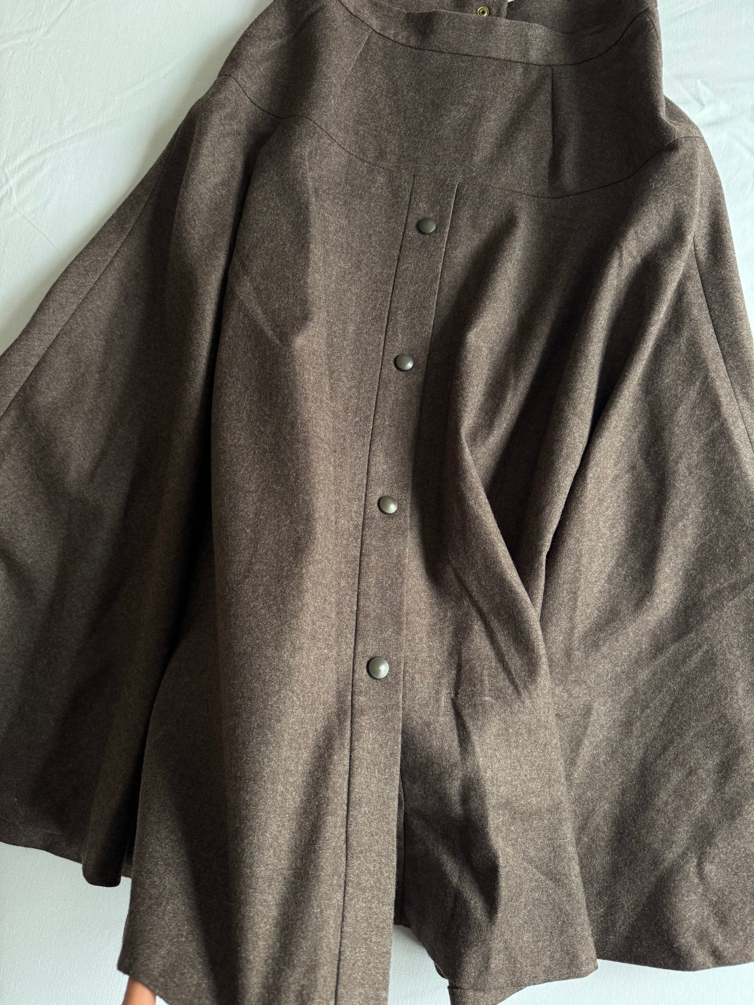 🤎 Fustă vintage maro plisată din 100% lână – mărimea IT 44 (M–L) - anbracaminte