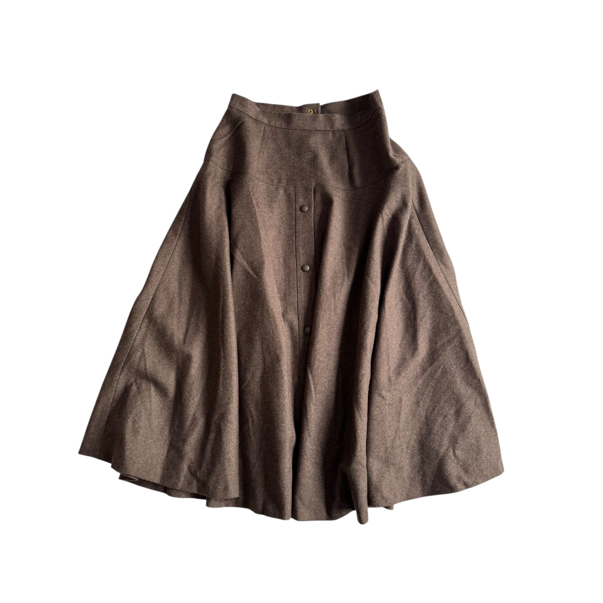 🤎 Fustă vintage maro plisată din 100% lână – mărimea IT 44 (M–L) - anbracaminte