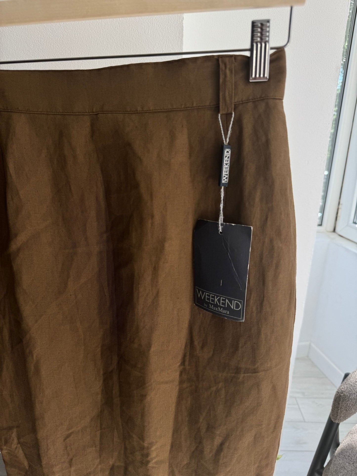 ✏️ Fustă Vintage Max Mara Weekend Linen Blend Pencil – EU 38 (M Damă) – New With Tags - anbracaminte