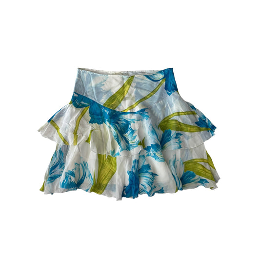 ☀️ Fustă Vintage Mesh Floral cu Print – IT 46 Damă (L) - anbracaminte
