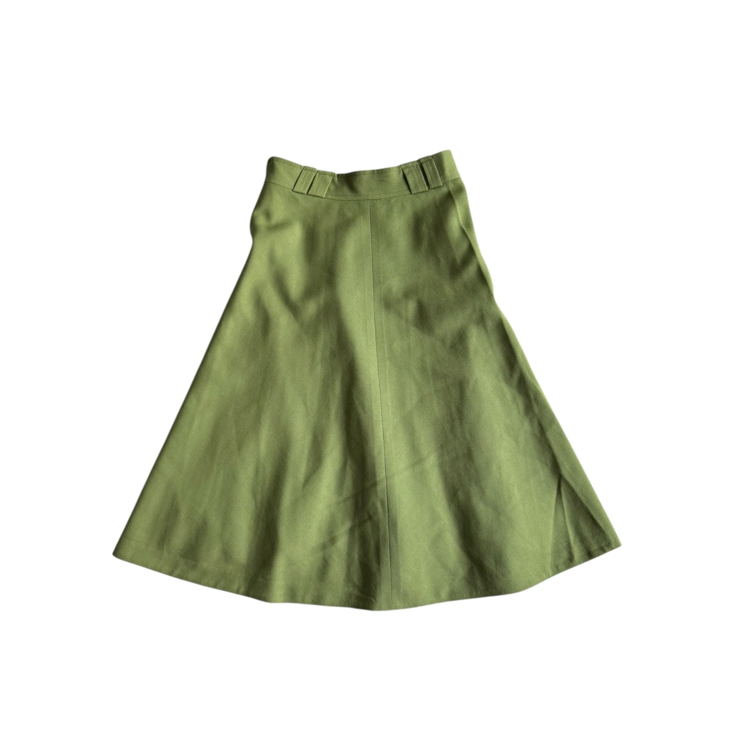 🍵 Fustă Vintage Midi Pistachio / Lână Pură (Mărime IT 42 - S/M) - anbracaminte