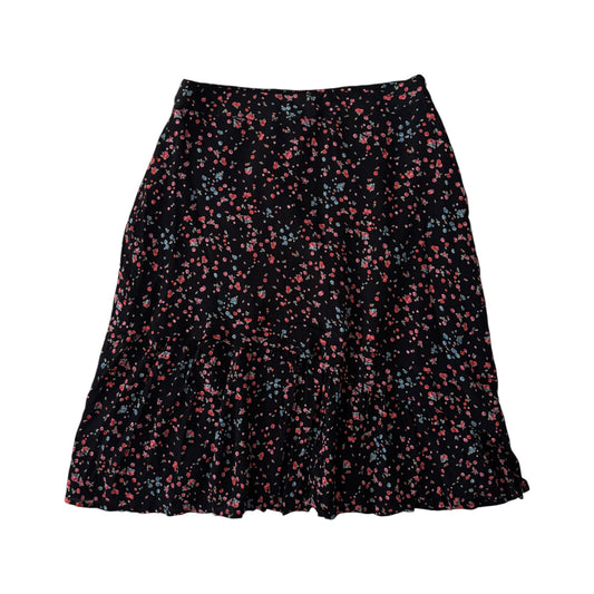 🌸 Fustă Vintage Neagră cu Model Floral – L - anbracaminte