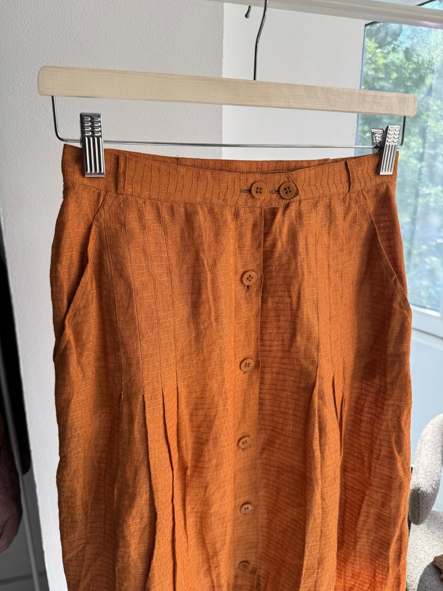 🍊 Fustă Vintage Orange Textured – IT 42 (S Damă) - anbracaminte