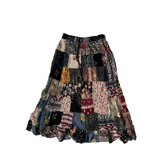 🧵 Fustă Vintage Patchwork Printed – One Size – Talie Ajustabilă - anbracaminte