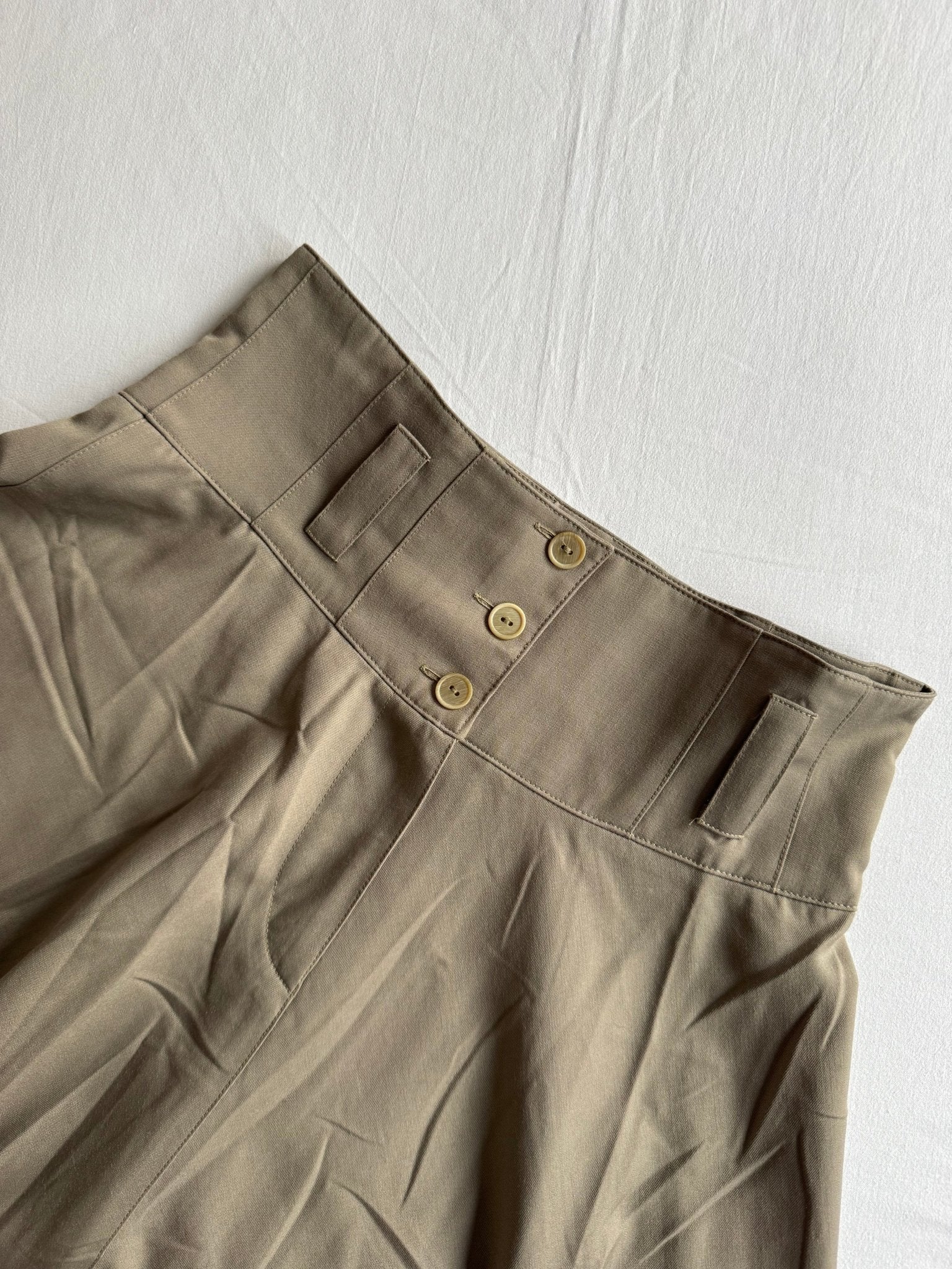 🧵 Fustă Vintage Pennyblack / Khaki / Lână (Mărime IT 42 - S/M) - anbracaminte