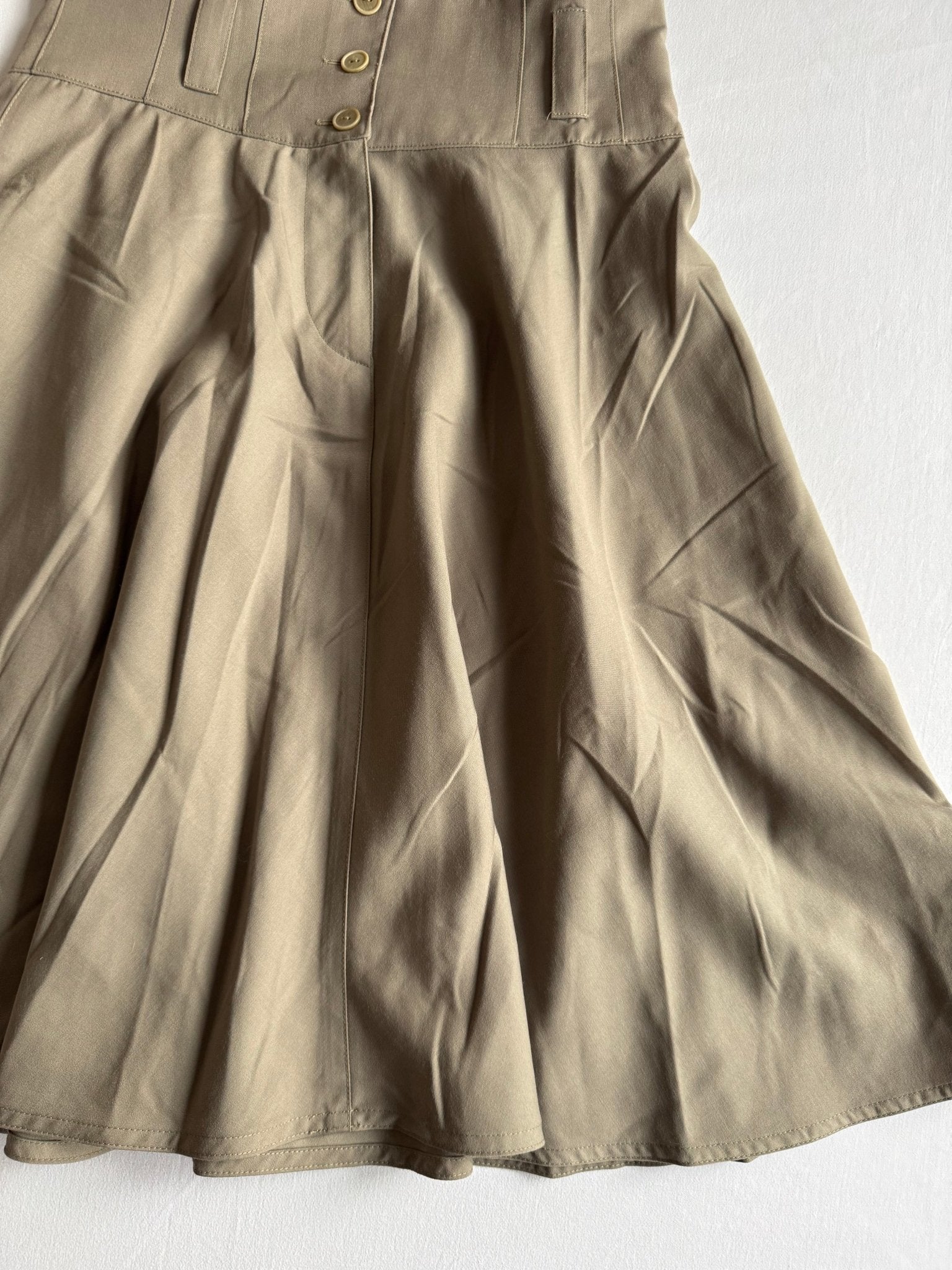 🧵 Fustă Vintage Pennyblack / Khaki / Lână (Mărime IT 42 - S/M) - anbracaminte