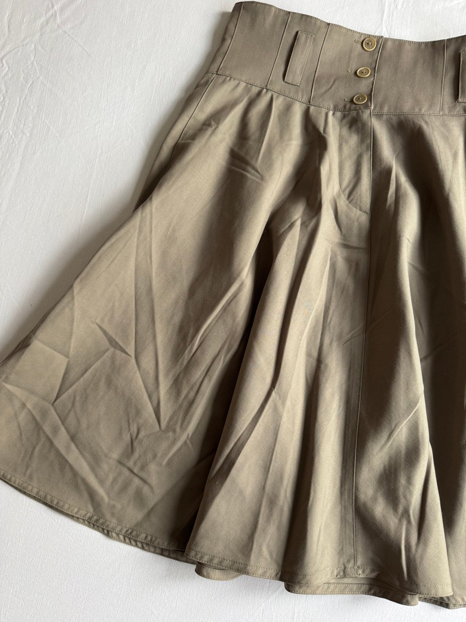 🧵 Fustă Vintage Pennyblack / Khaki / Lână (Mărime IT 42 - S/M) - anbracaminte