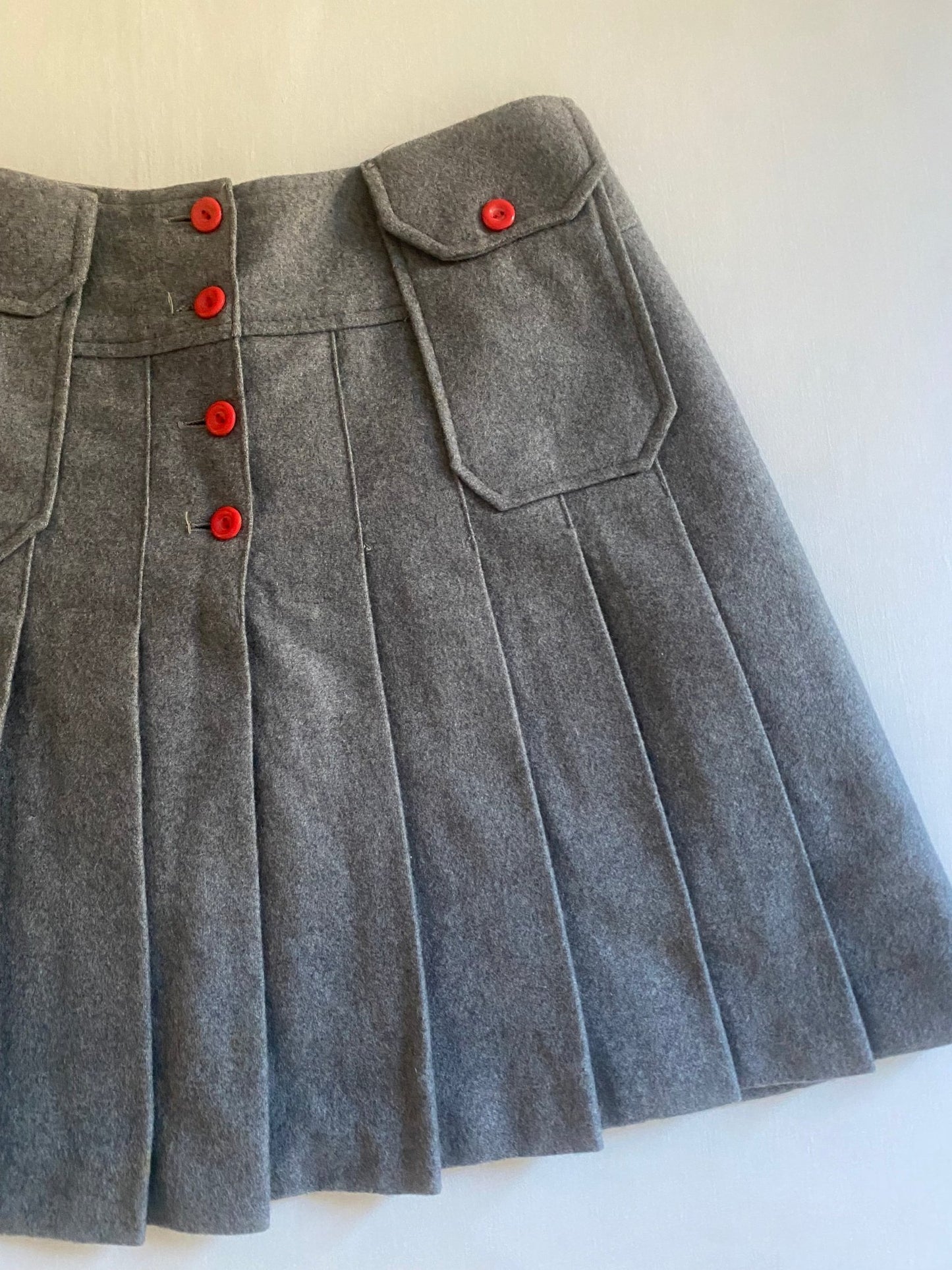 Fustă Vintage Plisată – 100% Lână - Talie 37 cm - anbracaminte