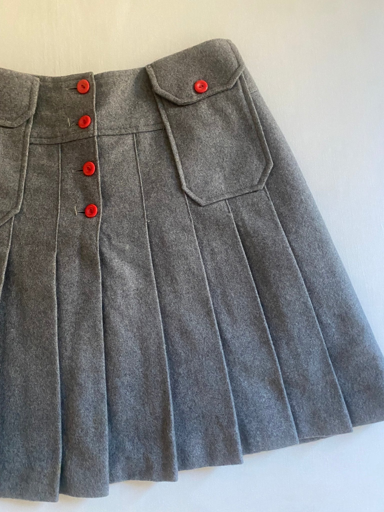 Fustă Vintage Plisată – 100% Lână - Talie 37 cm - anbracaminte