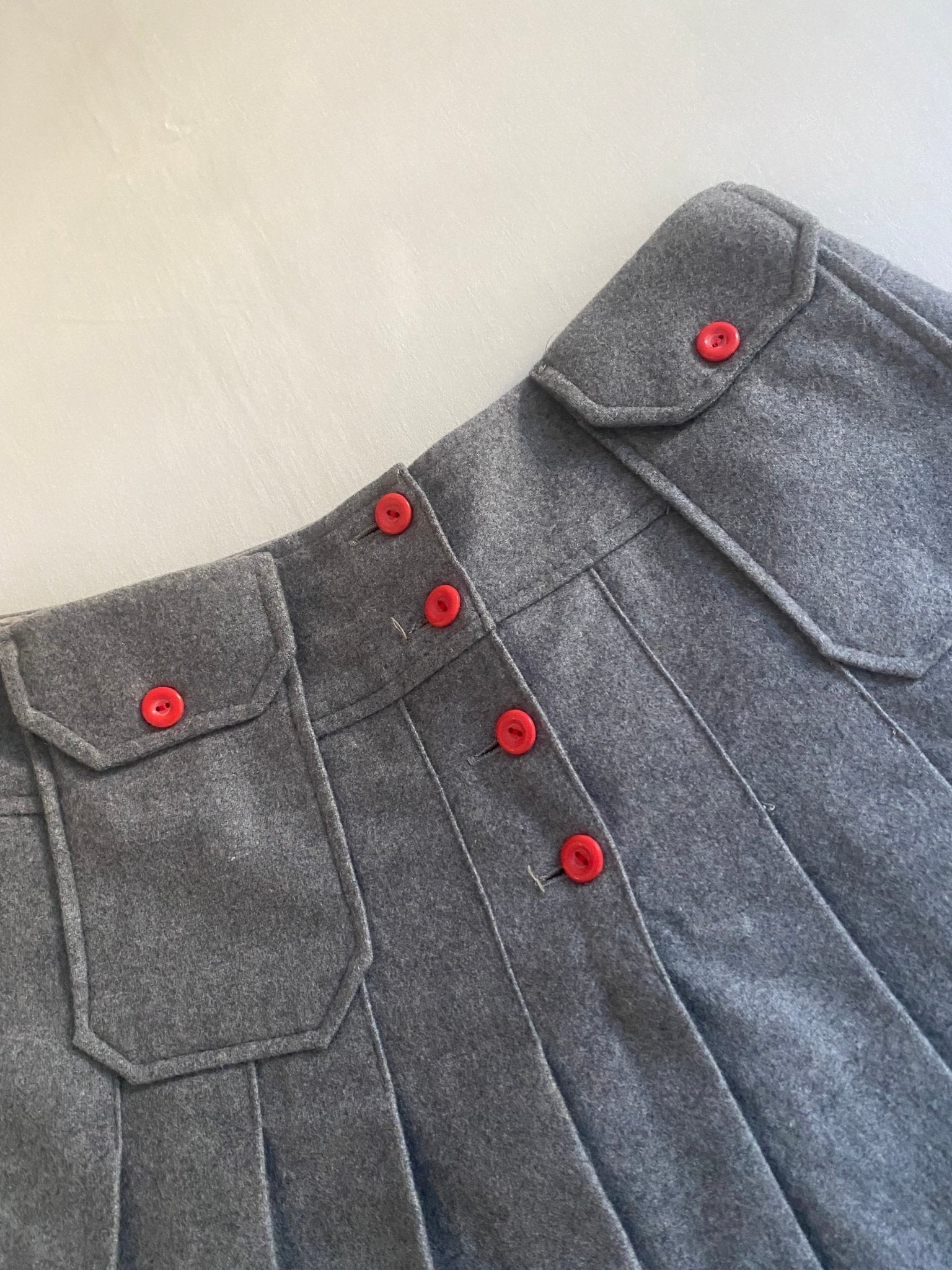 Fustă Vintage Plisată – 100% Lână - Talie 37 cm - anbracaminte