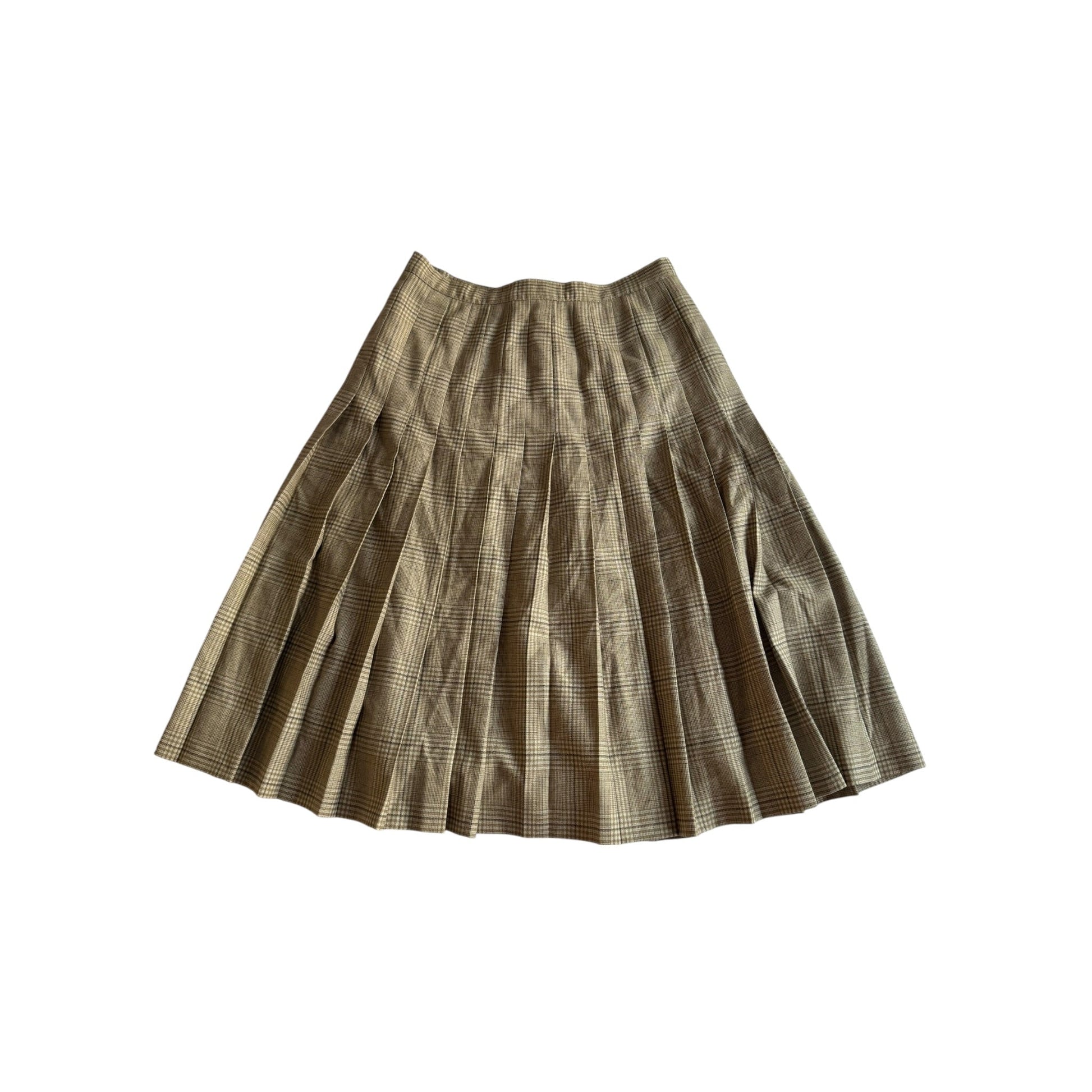 🔘 Fustă Vintage Plisată din Lână cu Model Tartan – aprox. M - anbracaminte