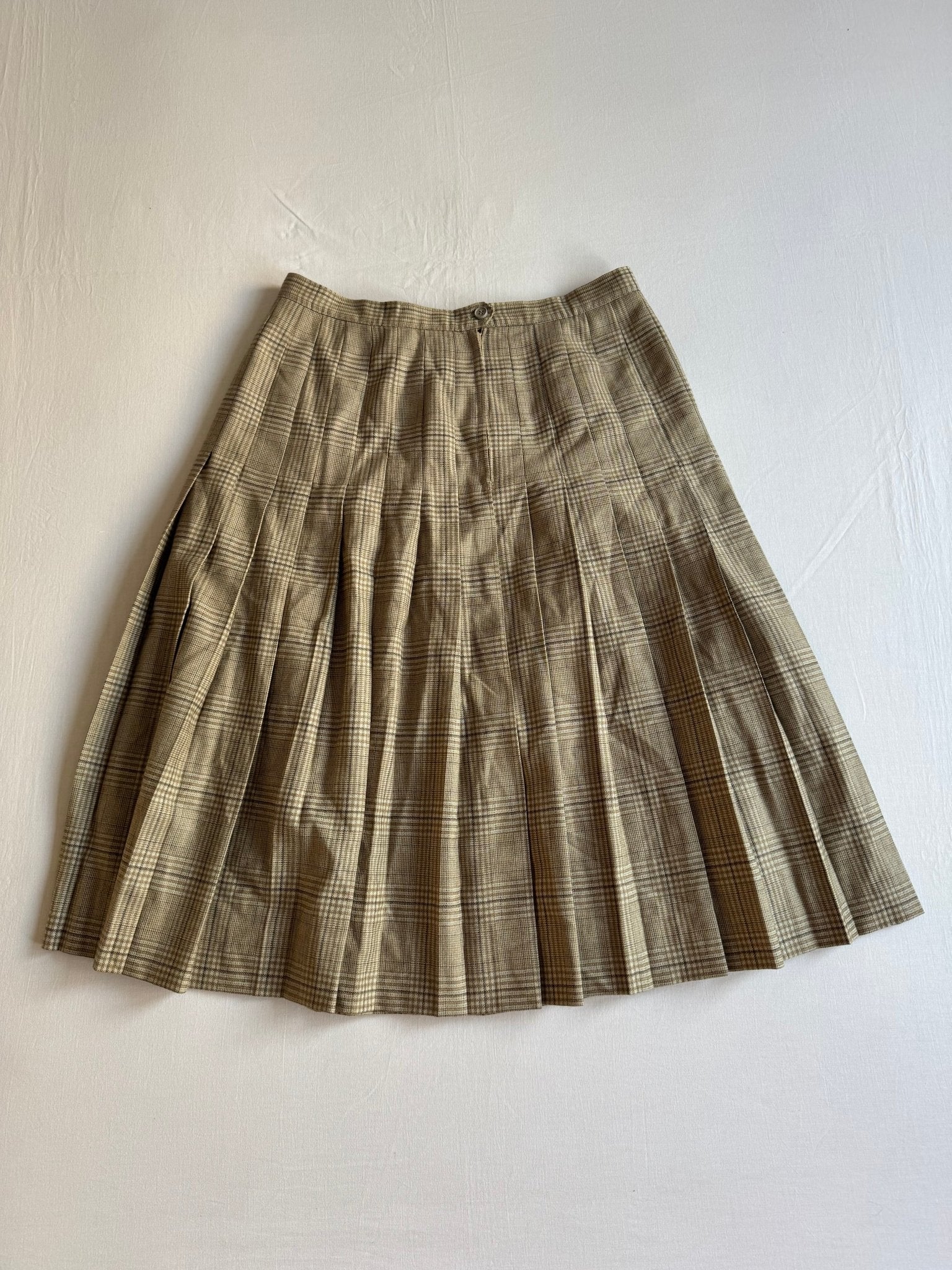 🔘 Fustă Vintage Plisată din Lână cu Model Tartan – aprox. M - anbracaminte