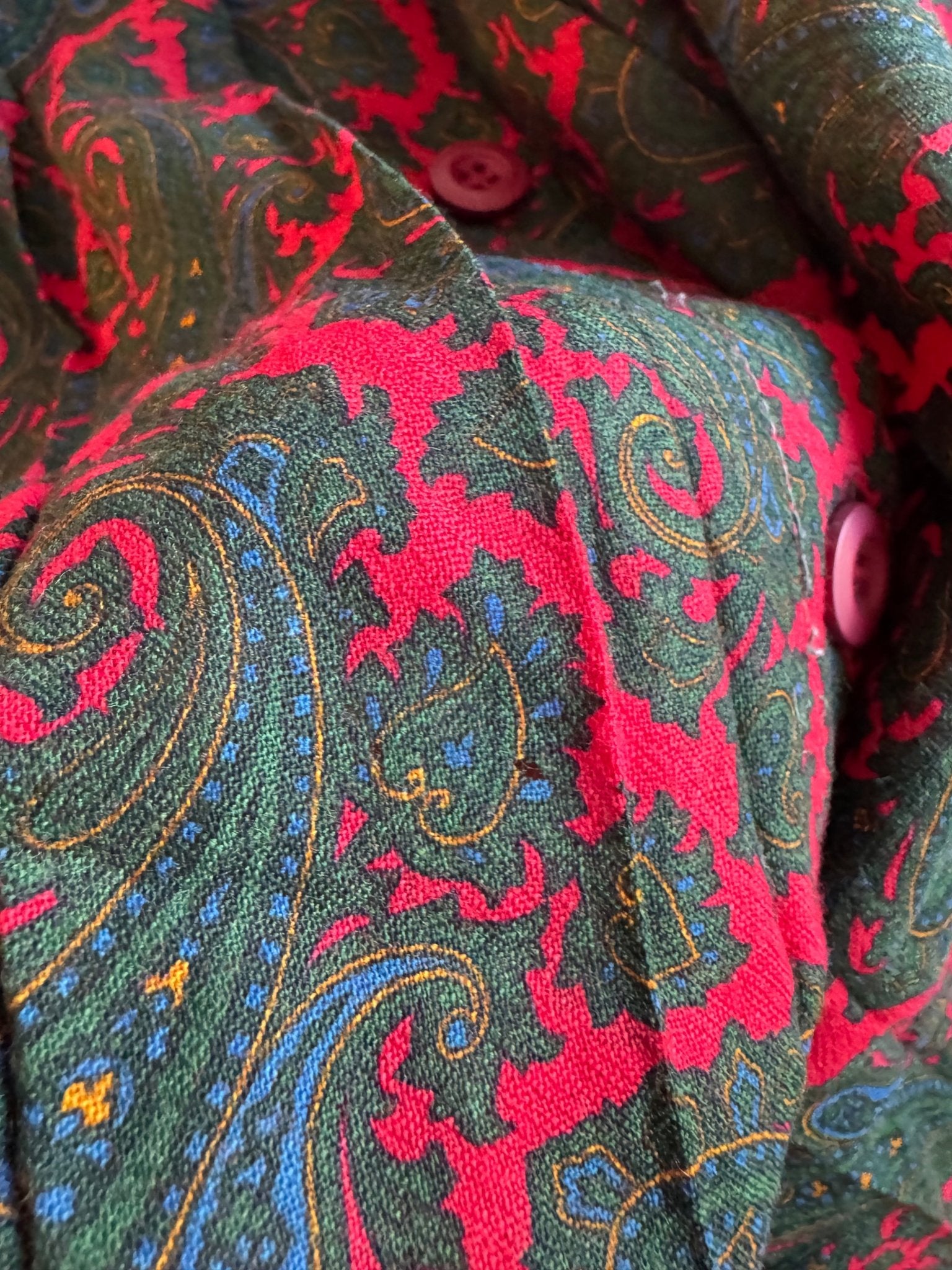 🍒 Fustă Vintage Plisată din Lână cu Print Paisley – aprox. M - anbracaminte