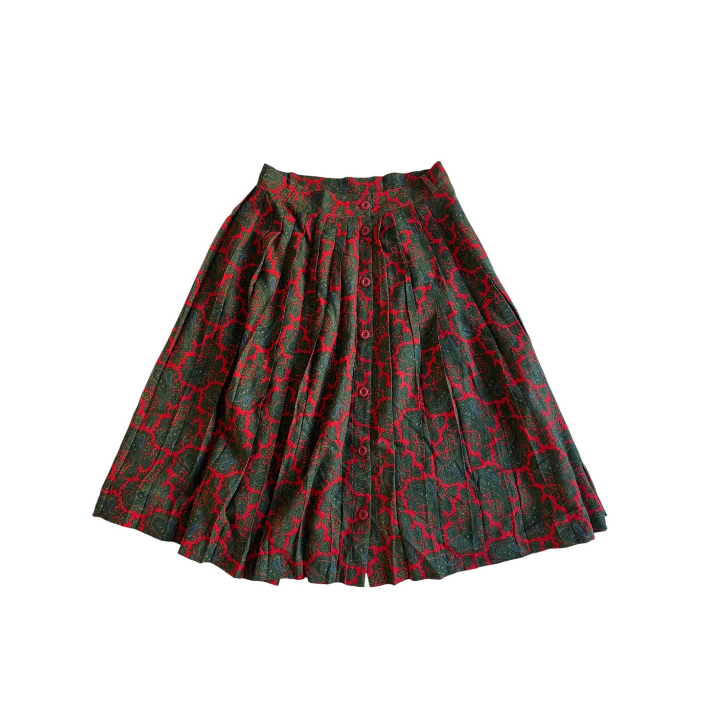 🍒 Fustă Vintage Plisată din Lână cu Print Paisley – aprox. M - anbracaminte