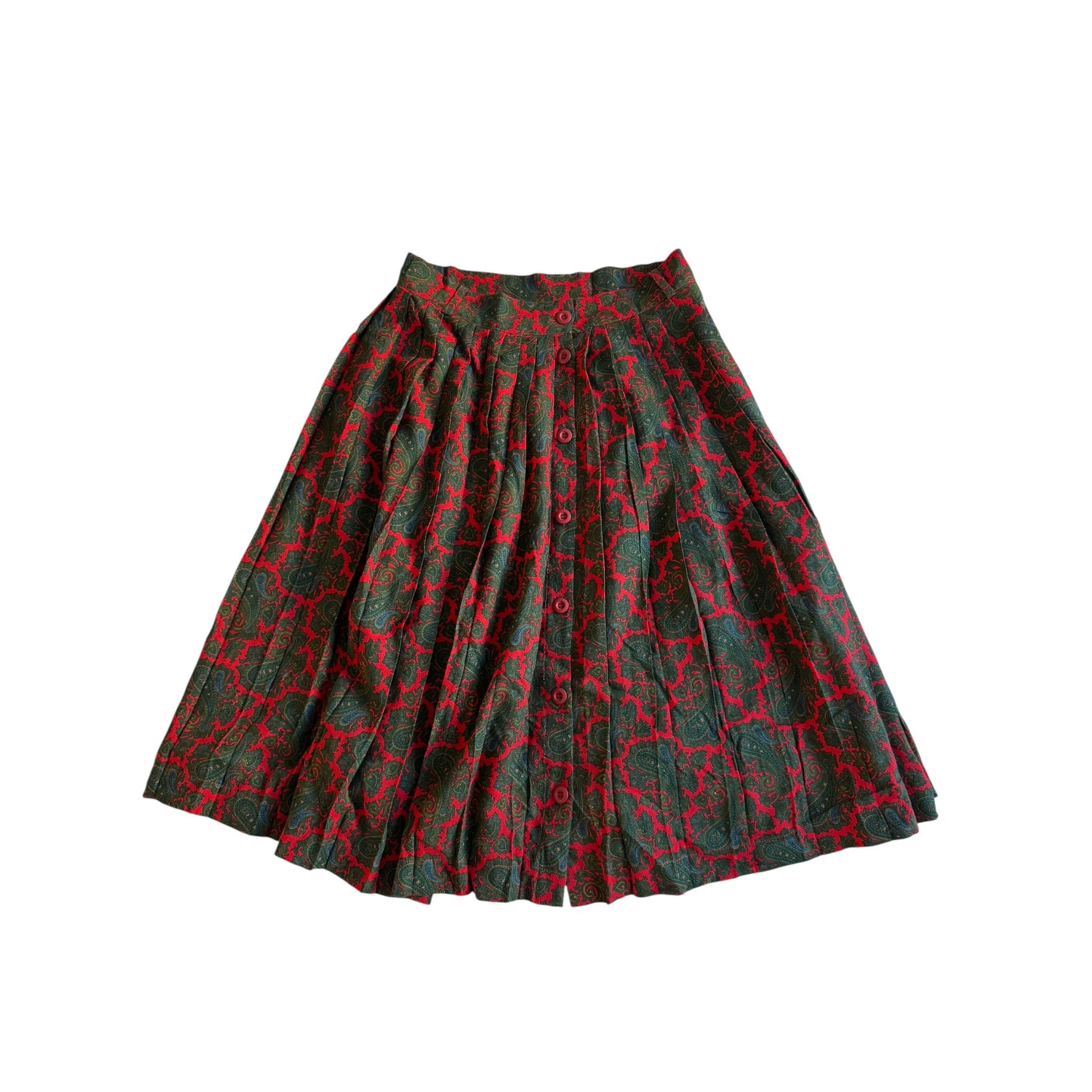 🍒 Fustă Vintage Plisată din Lână cu Print Paisley – aprox. M - anbracaminte