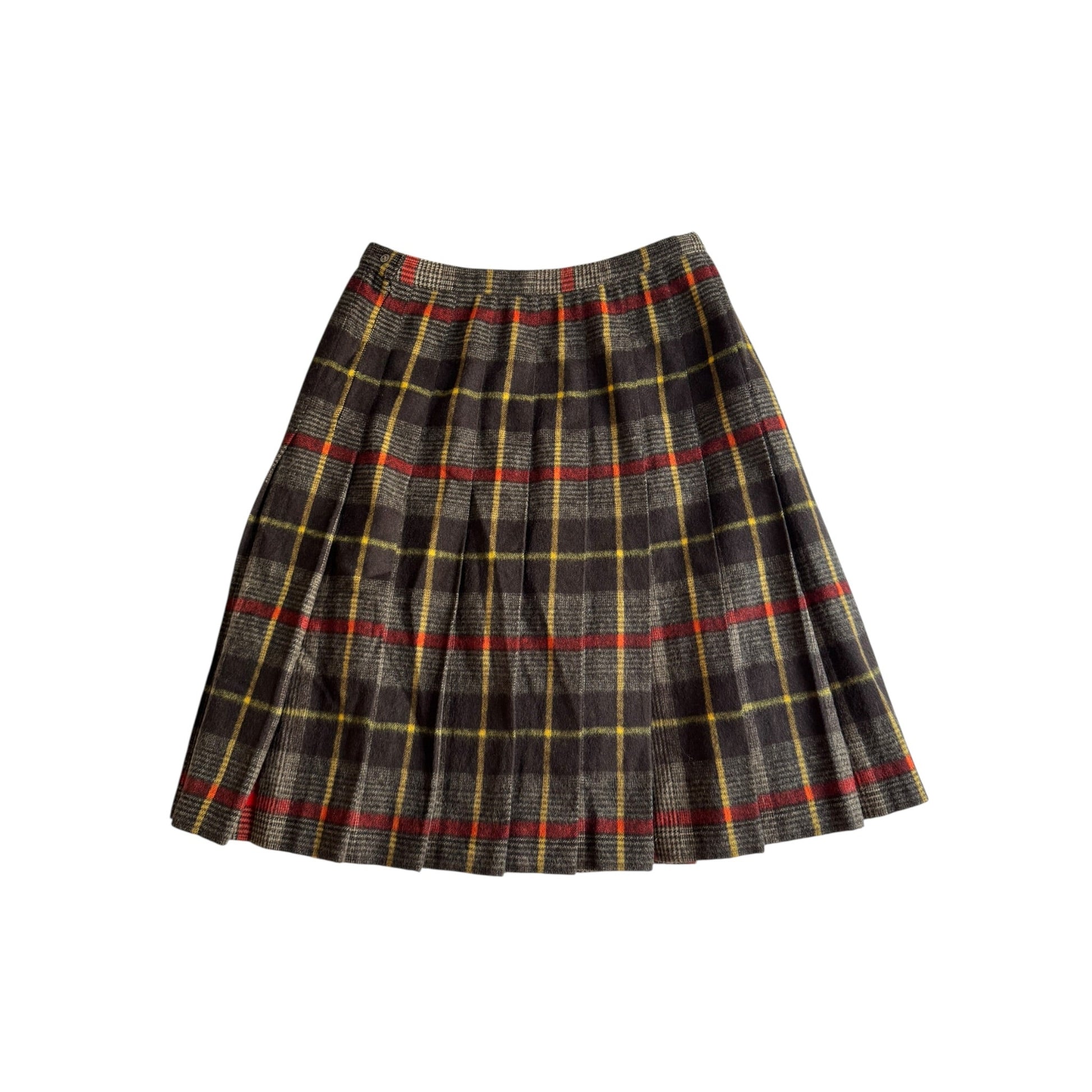 🪃 Fustă Vintage Plisată din Lână cu Print Tartan – aprox. M - anbracaminte