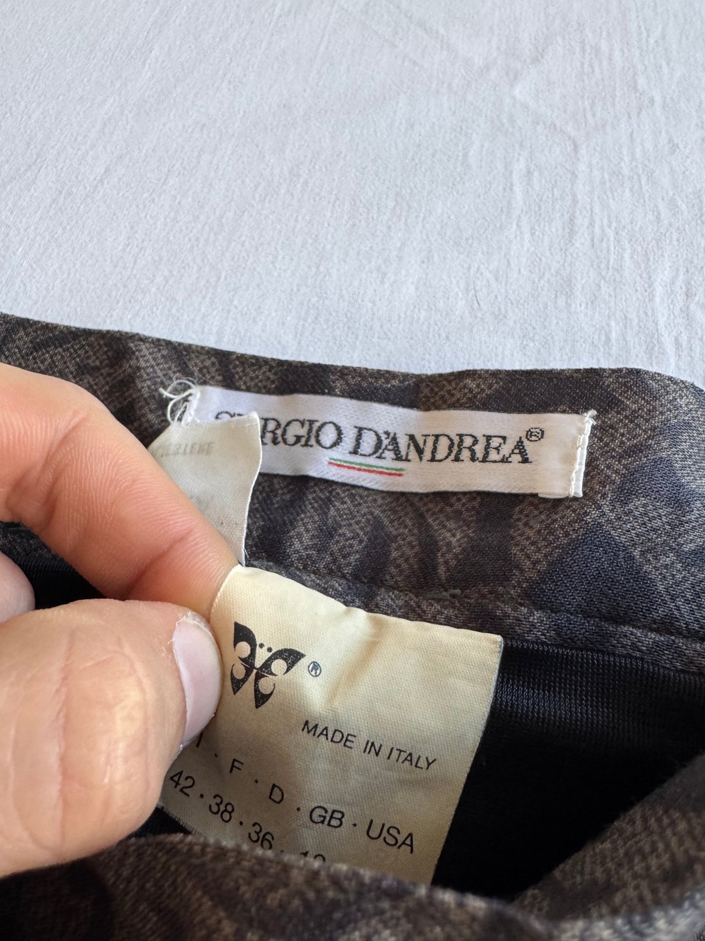 ☕️ Fustă Vintage Plisată din Lână Printată – S (EU 36) - anbracaminte