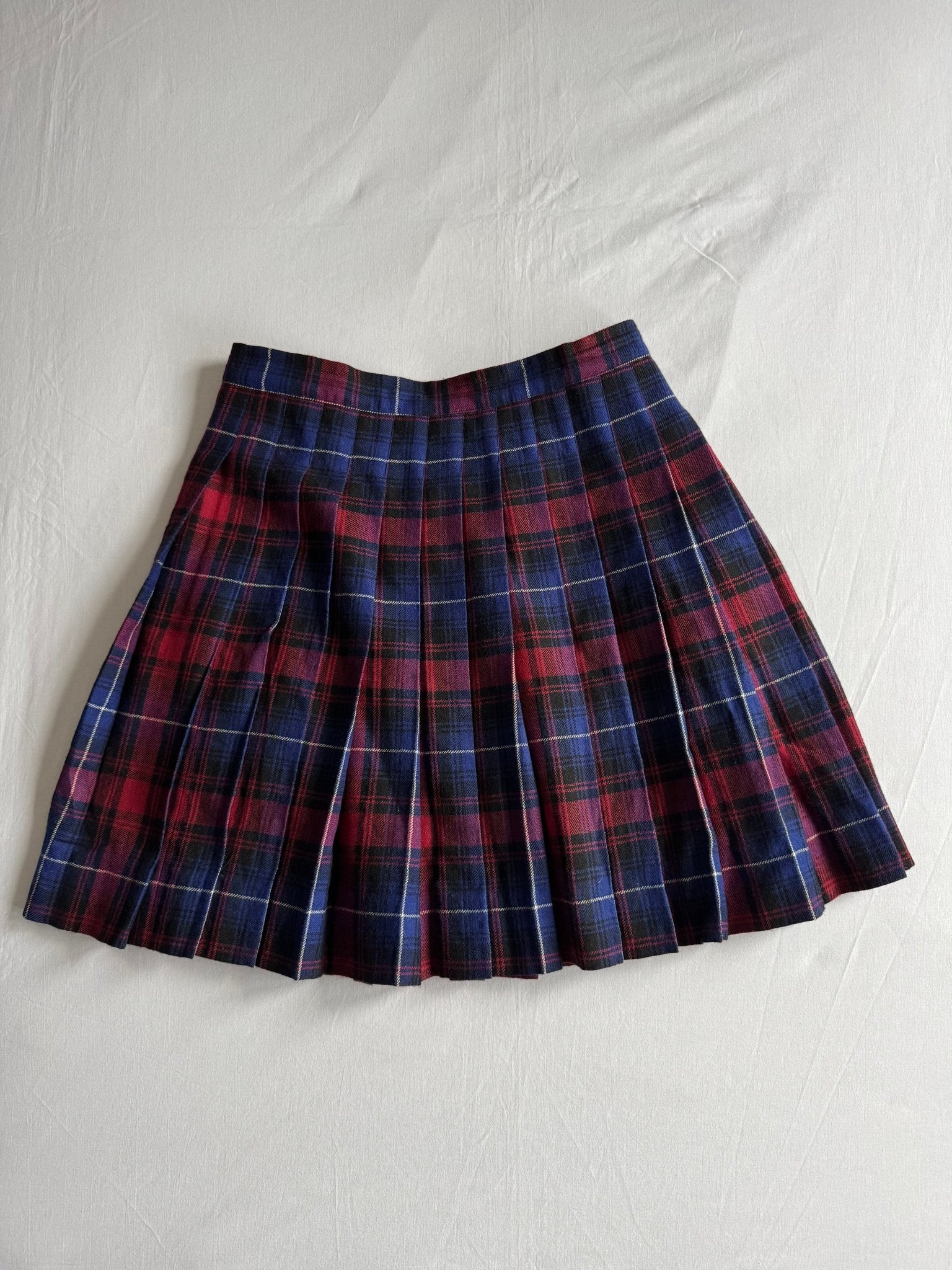 🏴󠁧󠁢󠁳󠁣󠁴󠁿 Fustă Vintage Plisată din Lână Scottish Tartan – aprox. M - anbracaminte