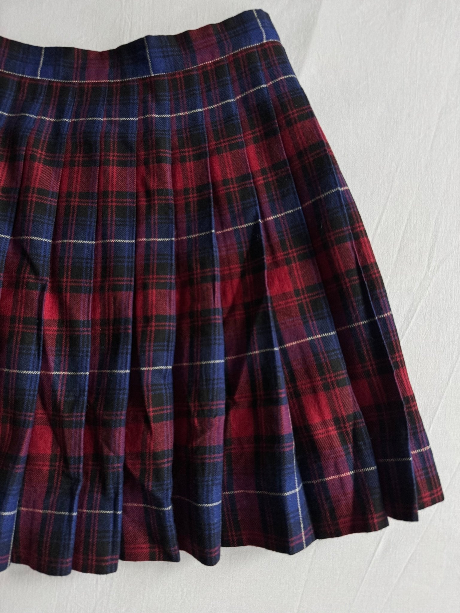 🏴󠁧󠁢󠁳󠁣󠁴󠁿 Fustă Vintage Plisată din Lână Scottish Tartan – aprox. M - anbracaminte