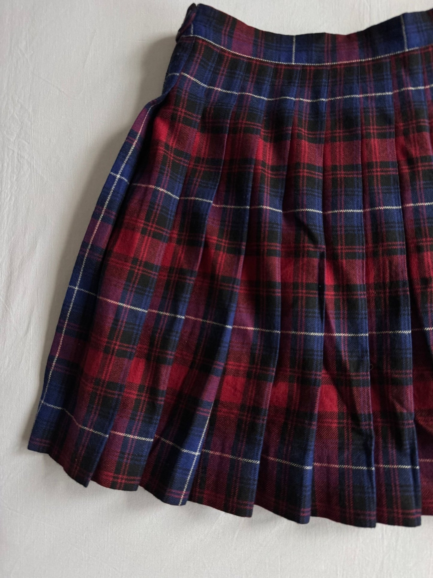🏴󠁧󠁢󠁳󠁣󠁴󠁿 Fustă Vintage Plisată din Lână Scottish Tartan – aprox. M - anbracaminte