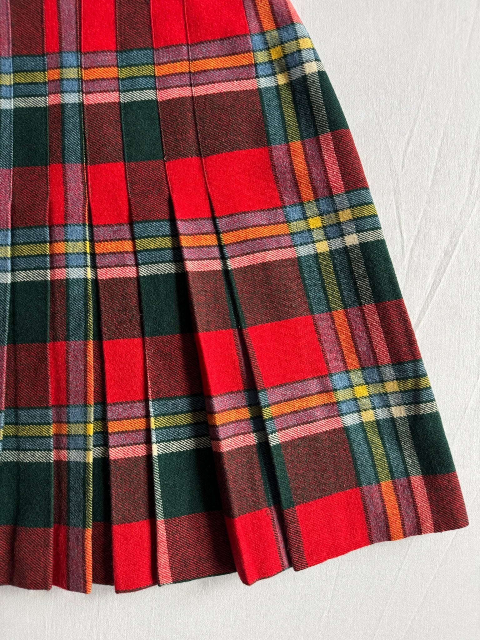 👩 Fustă Vintage Plisată din Lână Tartan – aprox. XS - anbracaminte
