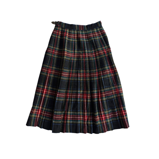 🇬🇧 Fustă Vintage Plisată din Lână Tartan – aprox. XS - anbracaminte