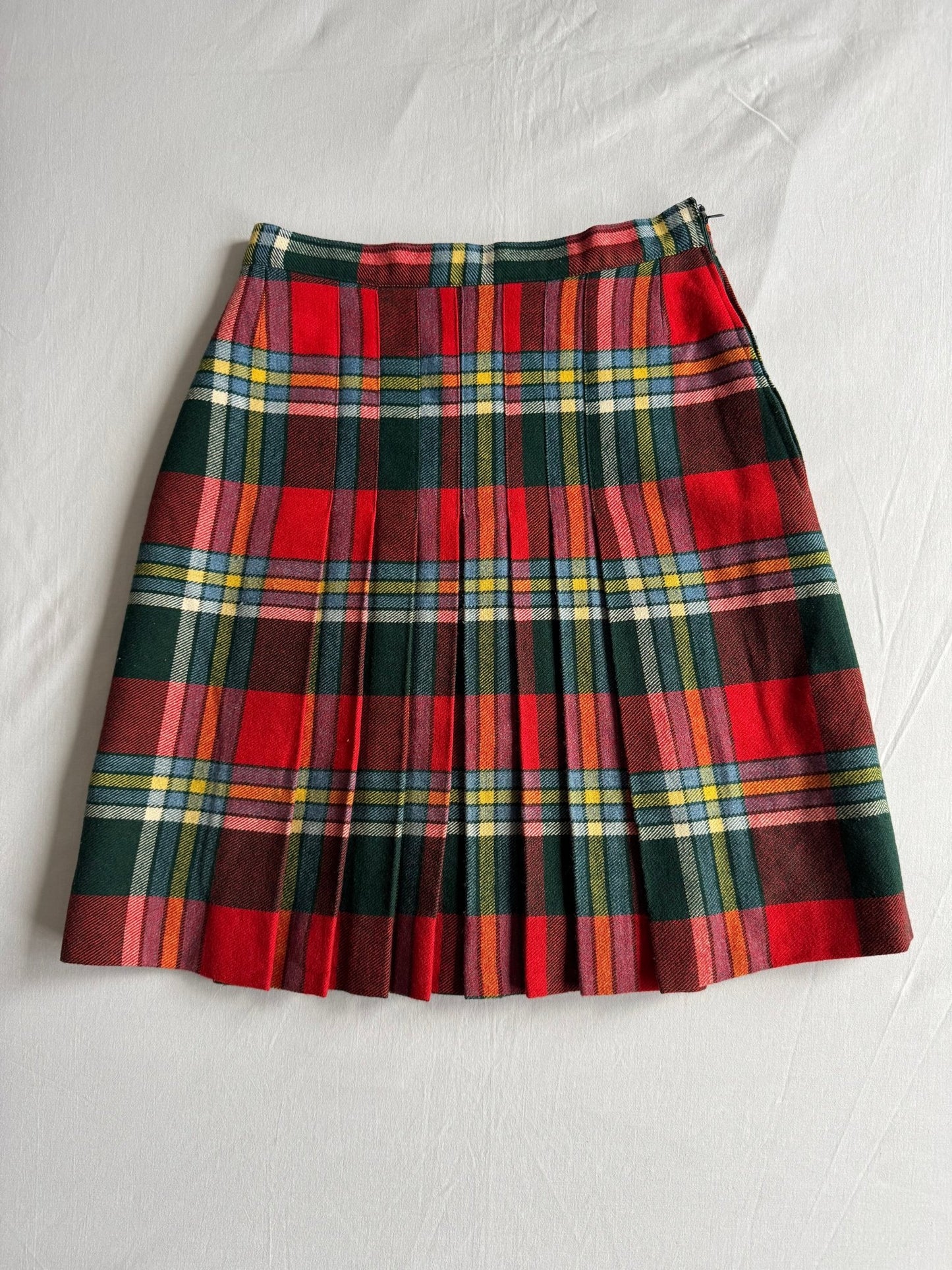 👩 Fustă Vintage Plisată din Lână Tartan – aprox. XS - anbracaminte