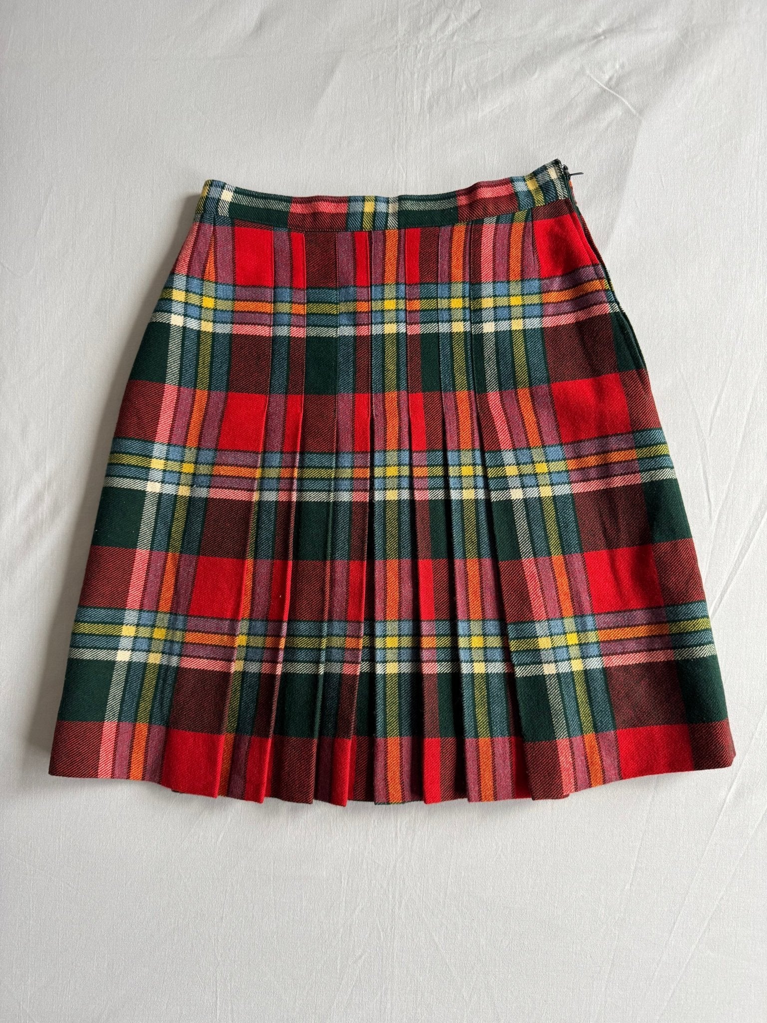 👩 Fustă Vintage Plisată din Lână Tartan – aprox. XS - anbracaminte