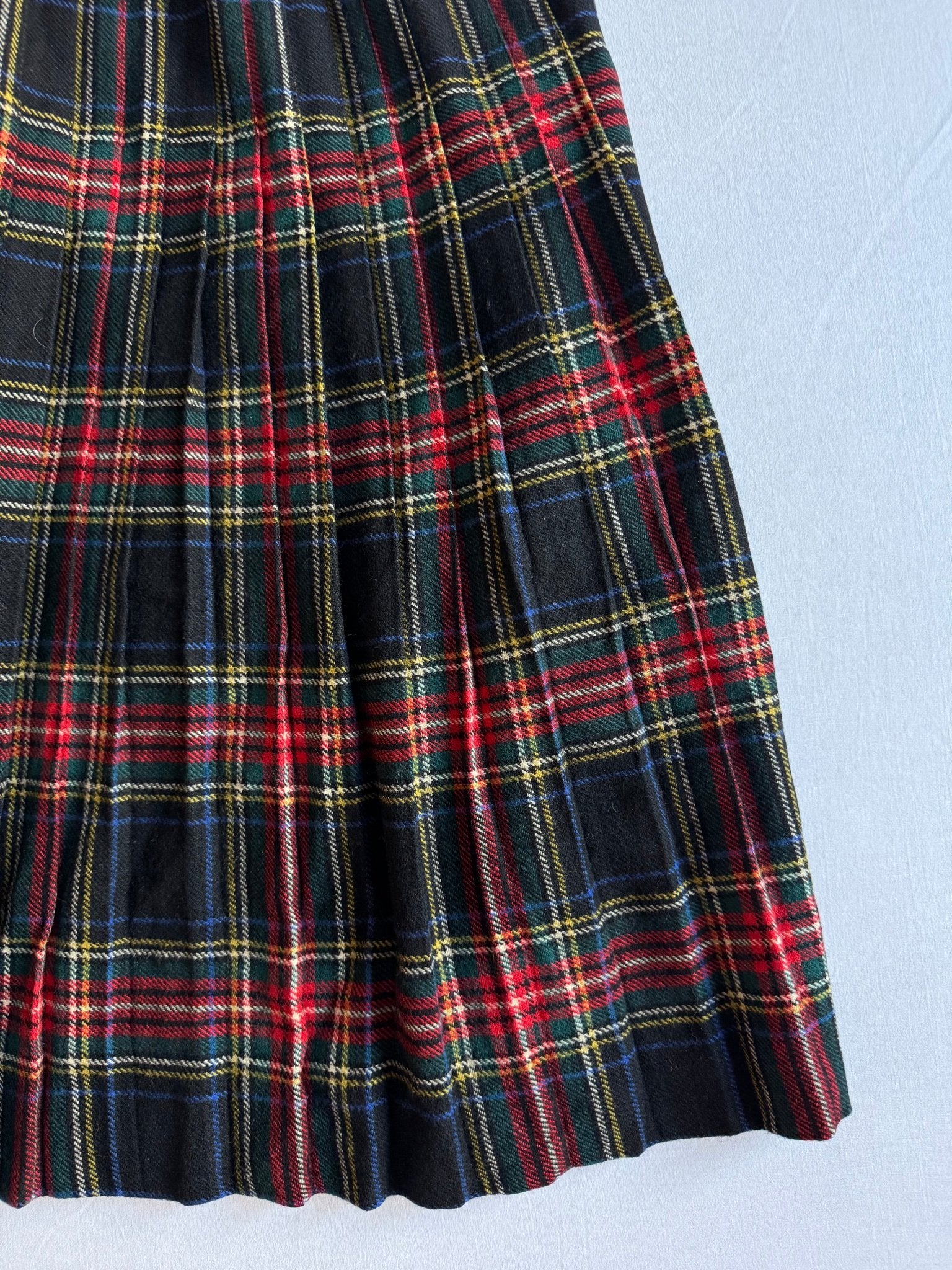 🇬🇧 Fustă Vintage Plisată din Lână Tartan – aprox. XS - anbracaminte