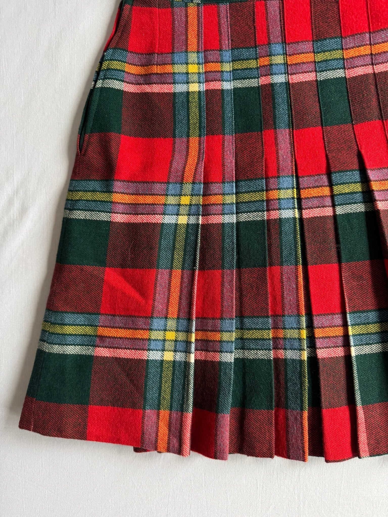 👩 Fustă Vintage Plisată din Lână Tartan – aprox. XS - anbracaminte