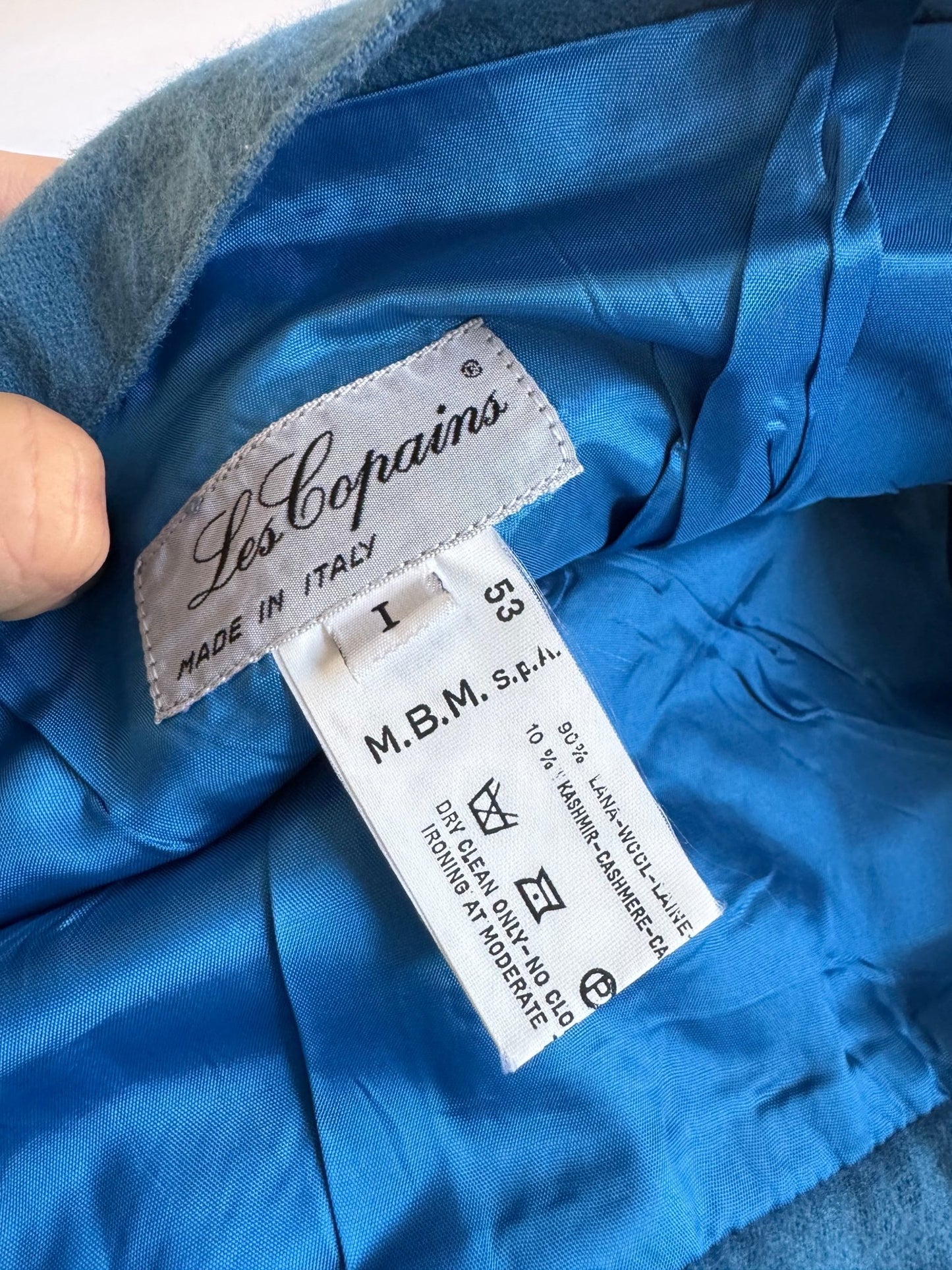 🌊 Fustă Vintage Plisată Les Copains Aqua Blue din Lână și Cașmir – S (Mărimea 1) - anbracaminte