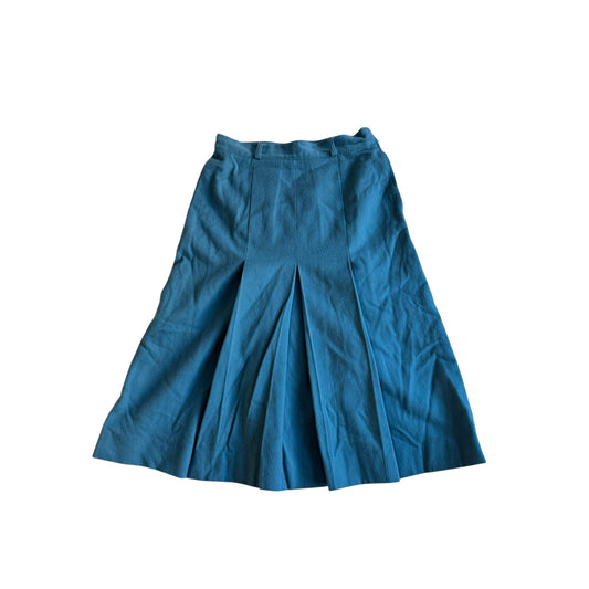 🌊 Fustă Vintage Plisată Les Copains Aqua Blue din Lână și Cașmir – S (Mărimea 1) - anbracaminte
