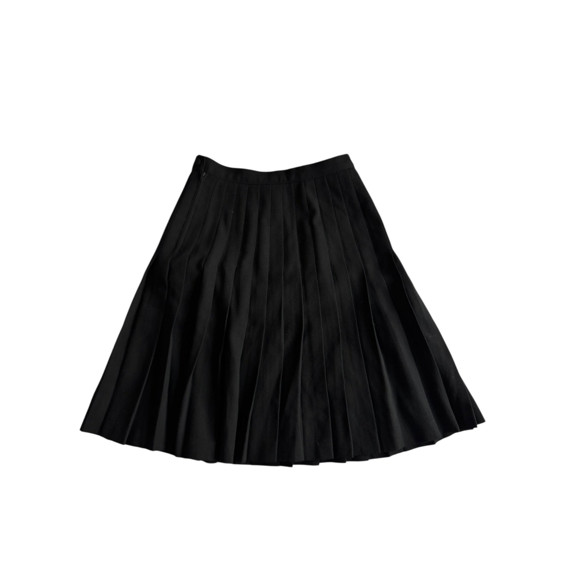 🖤 Fustă vintage plisată neagră din 100% lână virgină – mărimea IT 42 (S–M) - anbracaminte