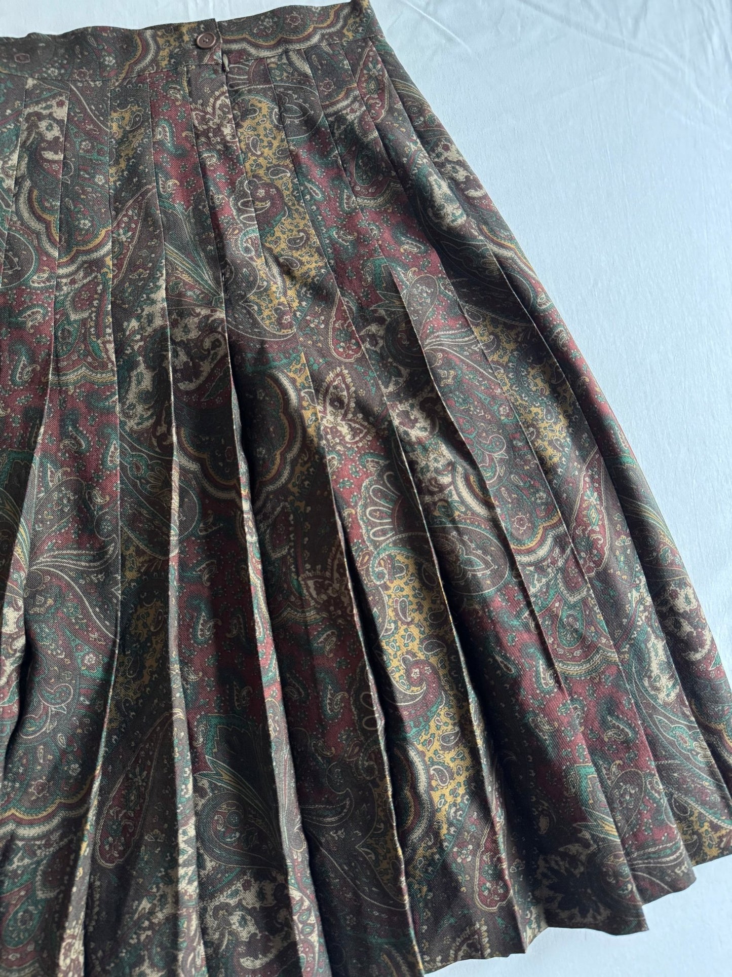 🧍‍♀️ Fustă Vintage Plisată / Paisley Print (Mărime IT 40 - S) - anbracaminte